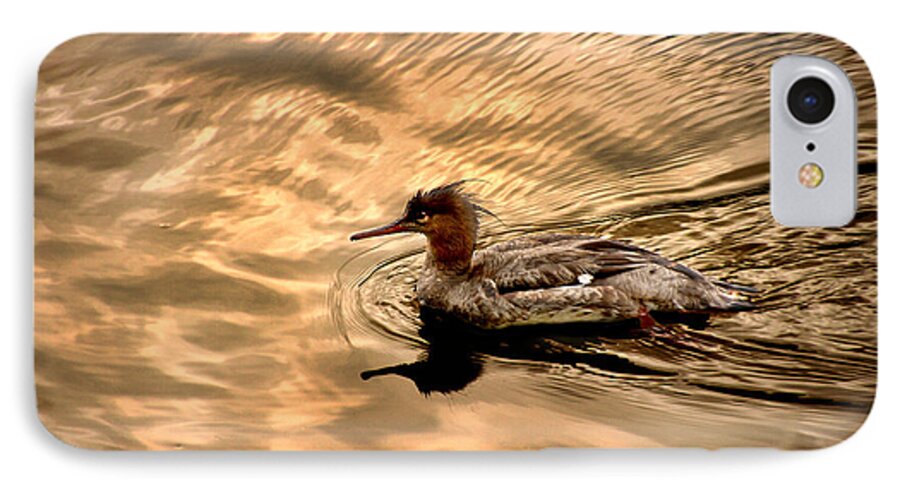 Red-breasted Merganser iPhone 8 Case featuring the photograph Morning Swim by David Yocum