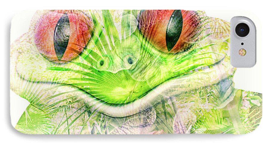 Frog iPhone 8 Case featuring the mixed media Mr Ribbit by Pamela Williams