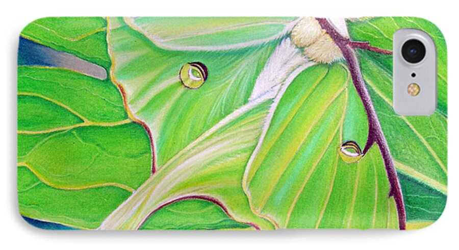 Luna Moth iPhone 8 Case featuring the painting Must Be Dreaming by Amy Tyler