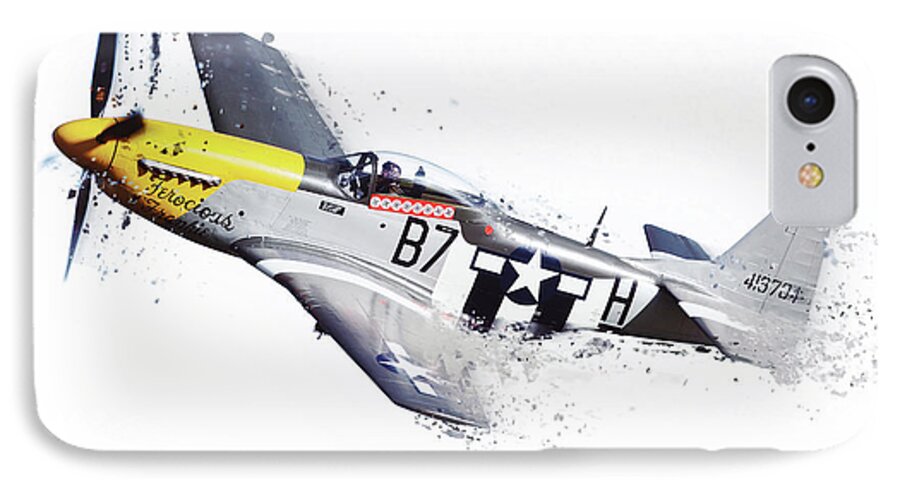 P51 iPhone 8 Case featuring the digital art Mustang Shatter by Airpower Art