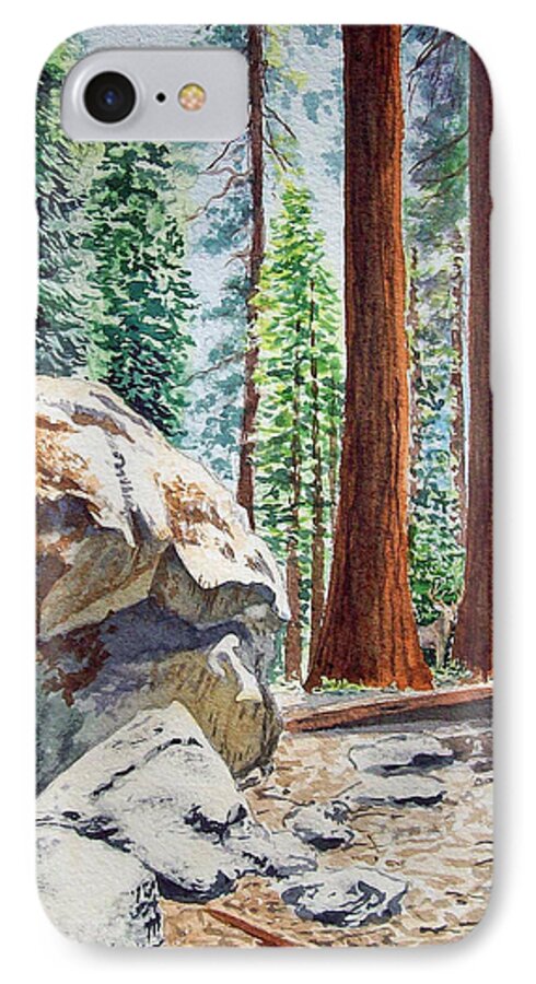 Sequoia iPhone 8 Case featuring the painting National Park Sequoia by Irina Sztukowski