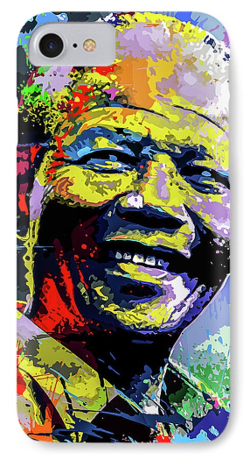 South iPhone 8 Case featuring the digital art Nelson Mandela Madiba by Anthony Mwangi