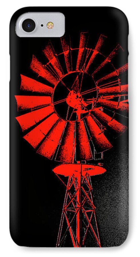 Windmill iPhone 8 Case featuring the digital art Nightwatch by Wendy J St Christopher