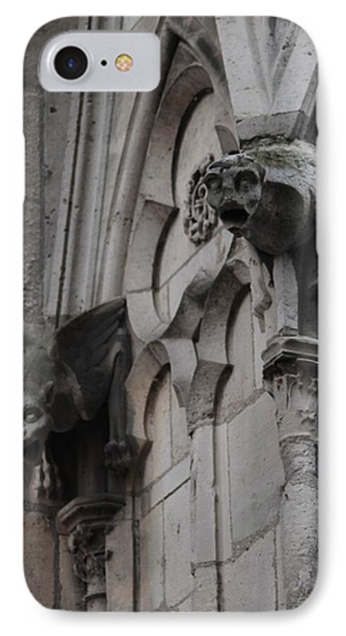 Notre Dame Cathedral iPhone 8 Case featuring the photograph Notre Dame Grotesques by Christopher J Kirby