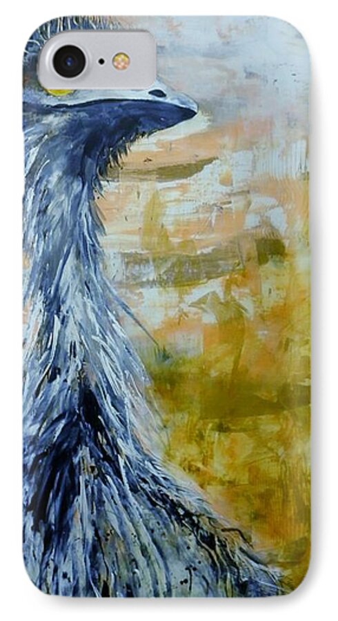 Birds iPhone 8 Case featuring the painting Old Man Emu by Lyn Olsen