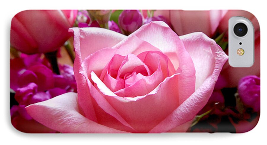 Rose Bouquet iPhone 8 Case featuring the photograph Ombre Pink Rose Bouquet by Kristin Aquariann