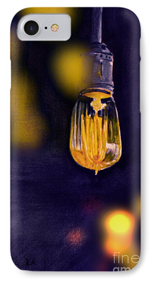 Lights iPhone 8 Case featuring the painting One Light by Allison Ashton