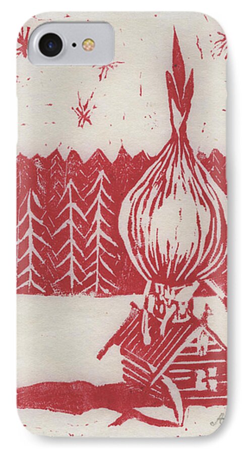 Onion iPhone 8 Case featuring the mixed media Onion Dome by Alla Parsons
