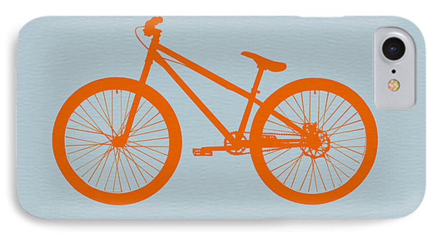 Bicycle iPhone 8 Case featuring the digital art Orange Bicycle by Naxart Studio