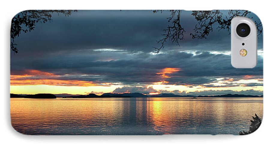 Sunset iPhone 8 Case featuring the photograph Orcas Island Sunset by Lorraine Devon Wilke