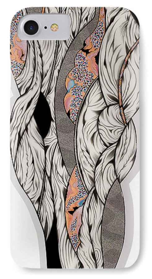  iPhone 8 Case featuring the mixed media Oscillations by Karen Robey