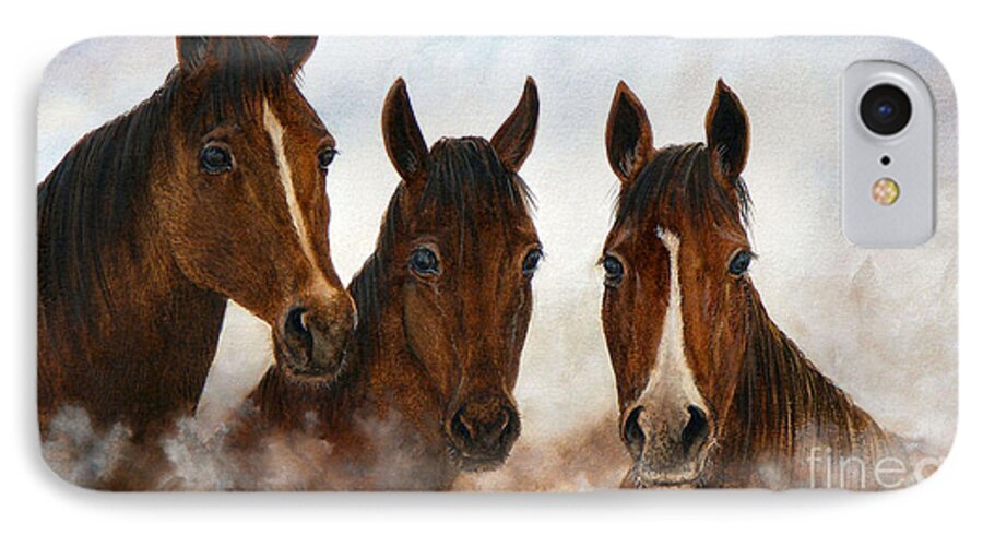 Horse iPhone 8 Case featuring the painting Out of the Fog SOLD by Sandy Brindle