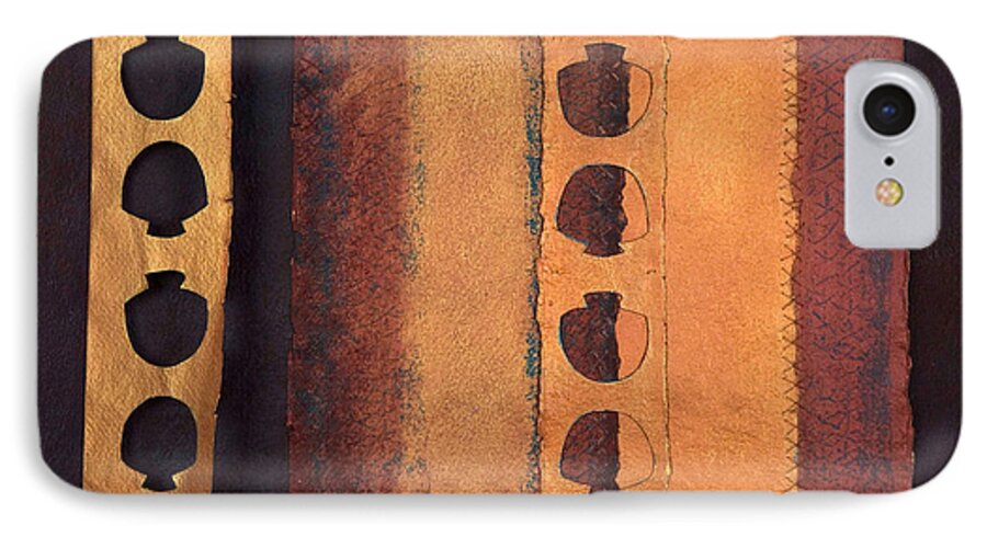 Pageformat iPhone 8 Case featuring the mixed media Page Format No 3 Tansitional Series  by Kerryn Madsen-Pietsch