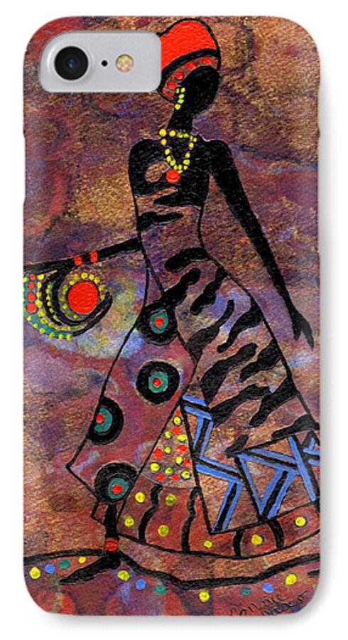 African Painting iPhone 8 Case featuring the painting Path To Healing    by Connie Valasco