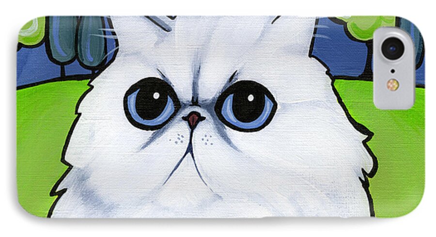 White Cat iPhone 8 Case featuring the painting Persian by Leanne Wilkes