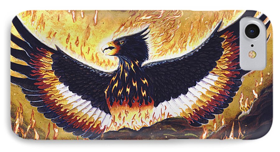 Phoenix iPhone 8 Case featuring the painting Phoenix Rising by Melissa A Benson