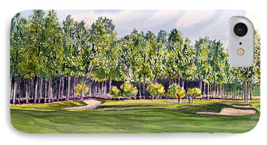 Golf iPhone 8 Case featuring the painting Pinehurst Golf Course 17TH Hole by Bill Holkham