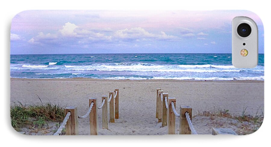 Ricardocreations iPhone 8 Case featuring the photograph Pink Sunrise Beach Treasure Coast Florida C6 by Ricardos Creations