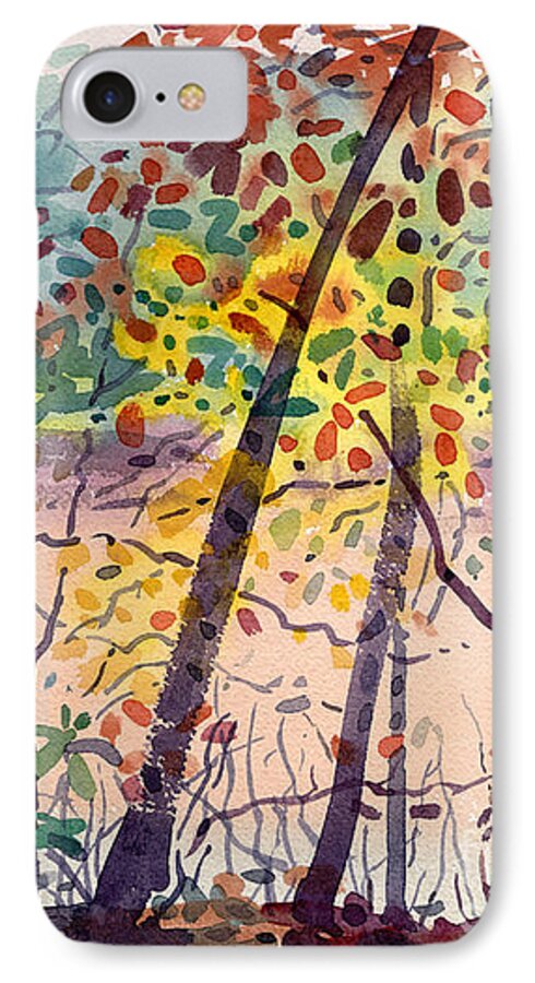 Pond iPhone 8 Case featuring the painting Pond in Fall by Donald Maier