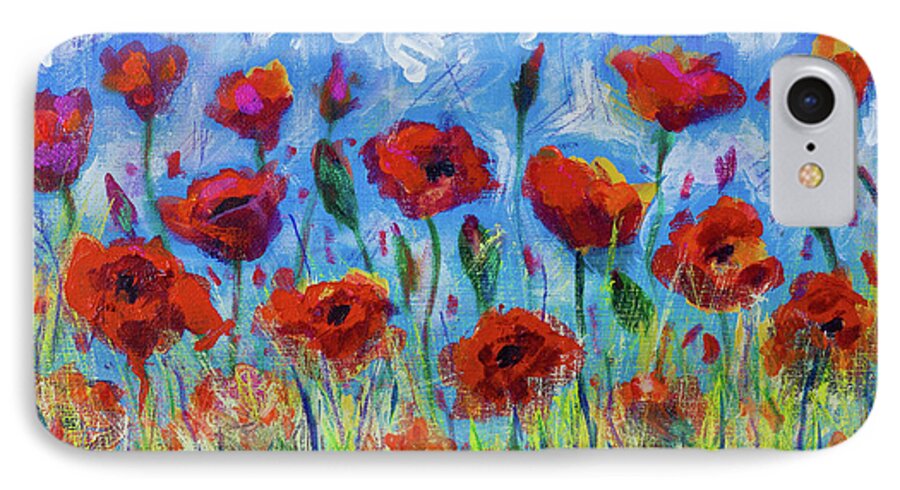 Flowers iPhone 8 Case featuring the painting Poppies by Maxim Komissarchik