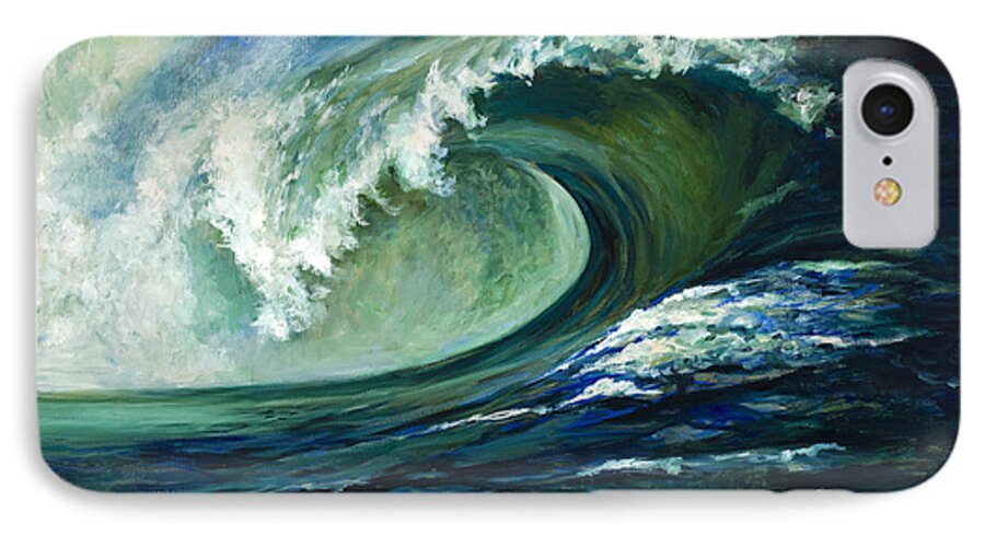 Waves iPhone 8 Case featuring the painting Power by Billie Colson