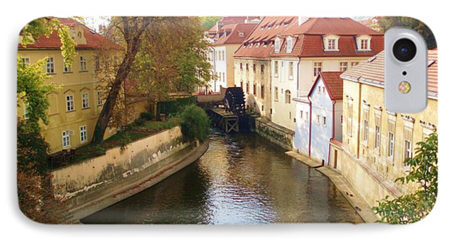 Prague iPhone 8 Case featuring the photograph Prague River Scene by LeAnne Sowa