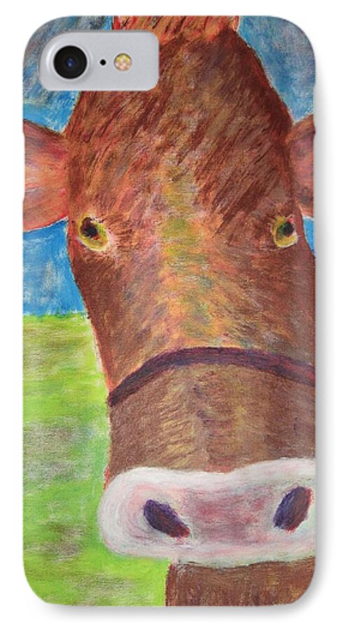 Cow iPhone 8 Case featuring the painting Pretty Hazel by John Scates