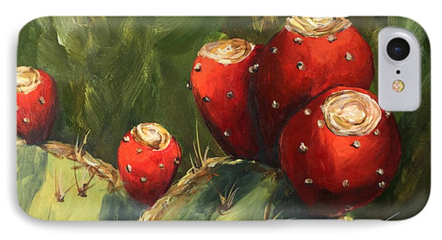 Prickly Pear iPhone 8 Case featuring the painting Prickly Pear III by Torrie Smiley
