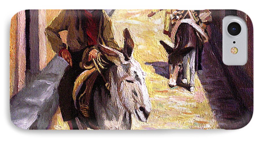 Impressionism iPhone 8 Case featuring the painting Pulling up the Rear in Mexico by Nancy Griswold