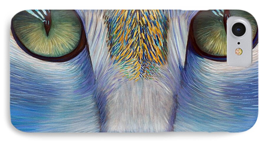 Cat iPhone 8 Case featuring the painting Purity by Brian Commerford