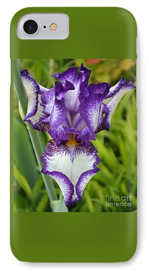 Purple Iris iPhone 8 Case featuring the photograph Purple Iris art by Rebecca Margraf