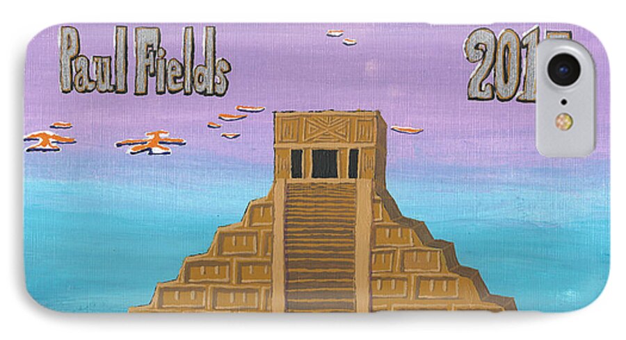 Aztec iPhone 8 Case featuring the painting Pyramid by Paul Fields