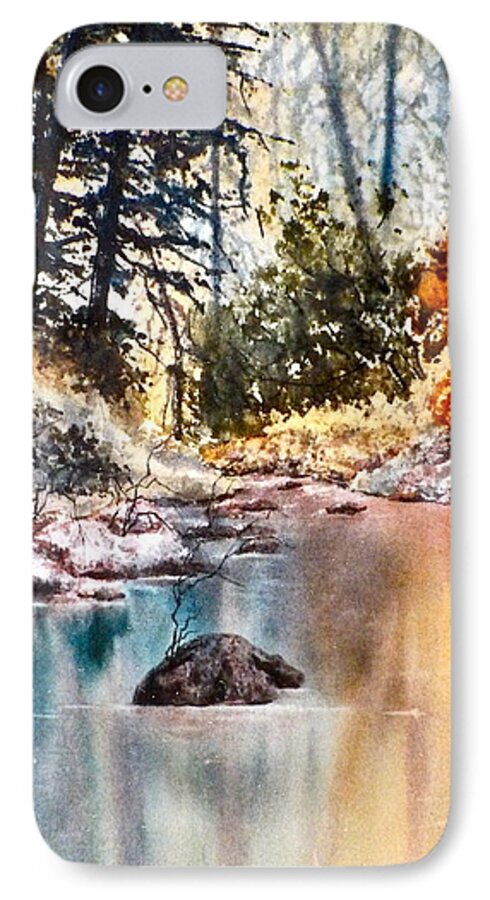 Watercolor iPhone 8 Case featuring the painting Quiet Reflections by Carolyn Rosenberger