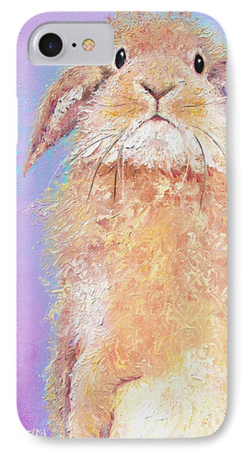 Bunny iPhone 8 Case featuring the painting Rabbit Painting - Babu by Jan Matson