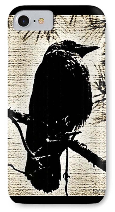 Raven iPhone 8 Case featuring the photograph Raven on the lookout by Harold Zimmer