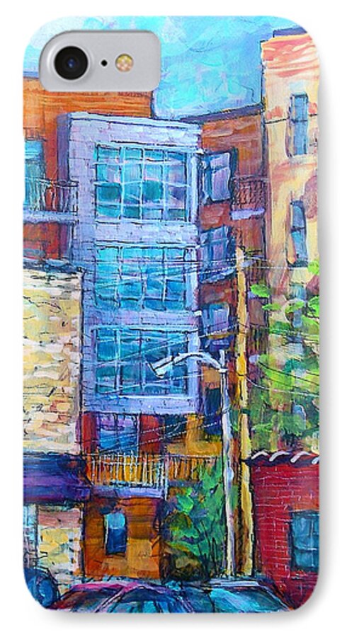 Cityscape iPhone 8 Case featuring the painting Rear Windows by Les Leffingwell