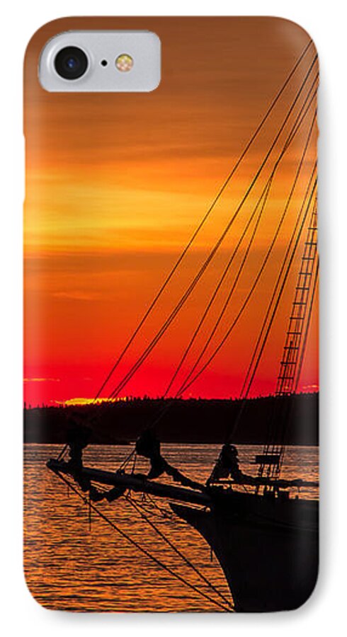 Steven Bateson iPhone 8 Case featuring the photograph Red Maine Sunrise by Steven Bateson