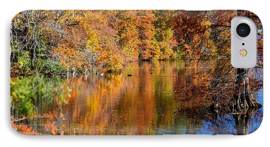 Trap iPhone 8 Case featuring the photograph Reflected Fall Foliage by Allan Levin