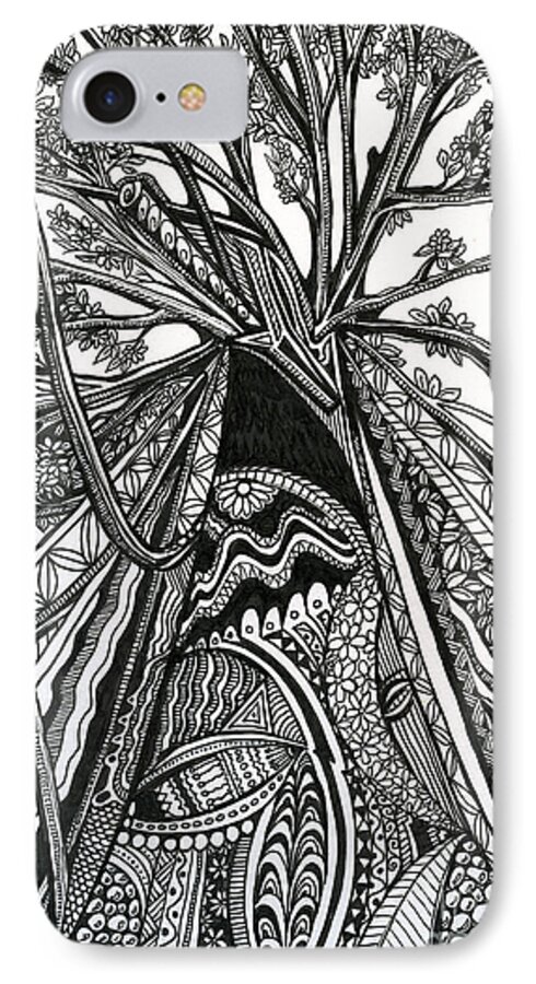 Trees iPhone 8 Case featuring the drawing Regal by Danielle Scott