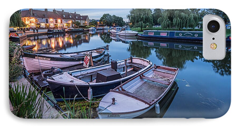 Barge iPhone 8 Case featuring the photograph Riverside by night by James Billings