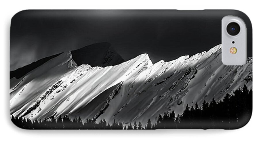 Moon iPhone 8 Case featuring the photograph Rocky Mountains in Moonlight by Elaine Hunter
