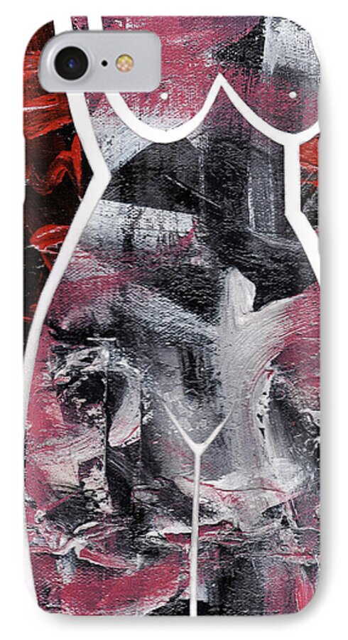 Nude iPhone 8 Case featuring the painting Romantic by Roseanne Jones