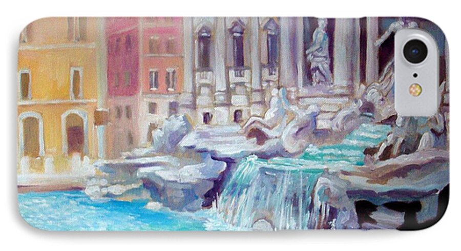 Fontana Di Trevi Rome Italy iPhone 8 Case featuring the painting Rome Italy by Paul Weerasekera