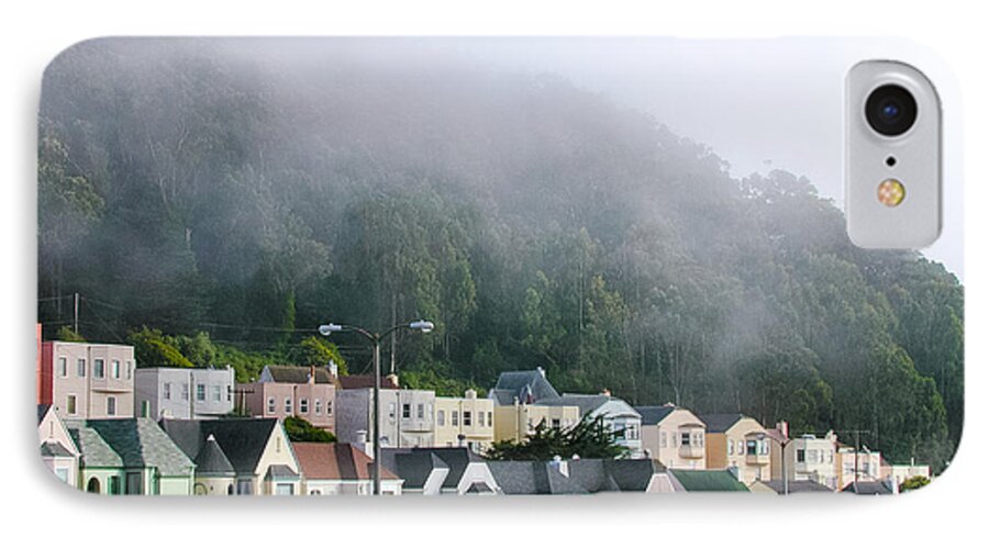 San Francisco iPhone 8 Case featuring the photograph Row Houses in Fog by Mike Evangelist