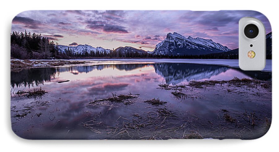 Alberta iPhone 8 Case featuring the photograph Rundle Mountain Skies by Celine Pollard