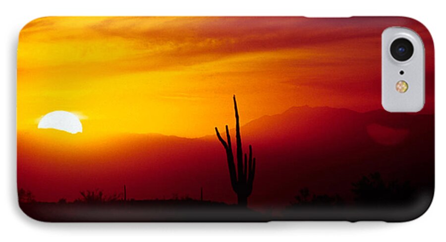 Arizona iPhone 8 Case featuring the photograph Saguaro Sunset by Randy Oberg