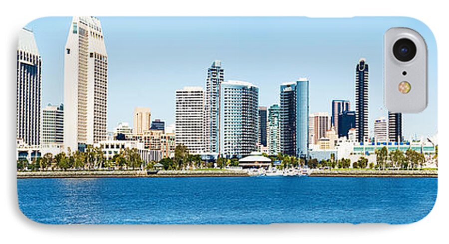  Cityscape iPhone 8 Case featuring the photograph San Diego Cityscape Panorama by Sherry Curry