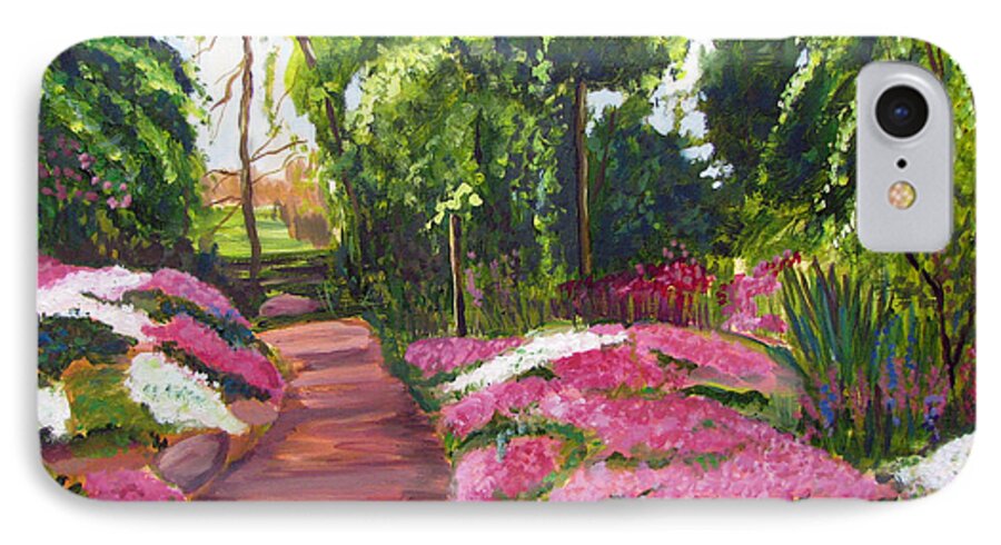 Garden iPhone 8 Case featuring the painting Sayen Path by Clara Sue Beym