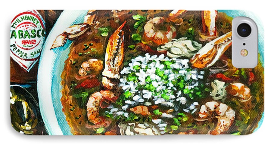 New Orleans Food iPhone 8 Case featuring the painting Seafood Gumbo by Dianne Parks