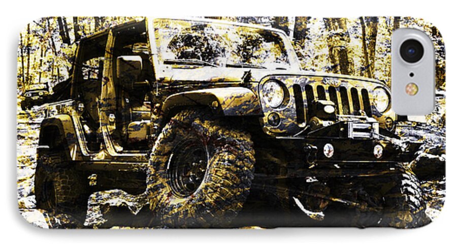 Jeep iPhone 8 Case featuring the photograph Silver and Gold Jeep Wrangler JKU by Luke Moore